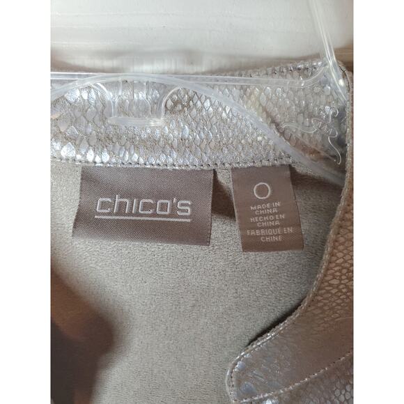 Chico's Antique Gold Python Soft Open Style Topper/Jacket,  Small - Picture 5 of 6